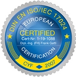 Sachverständiger für die Bewertung von bebauten und unbebauten Grundstücken nach DIN EN ISO / IEC 17024 (EUcert CYF)